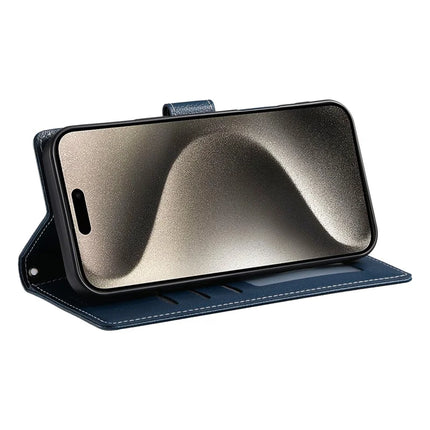 For iPhone 15 Pro Max Stand Case Litchi Texture Leather Wallet Phone Cover Magnetic Snap