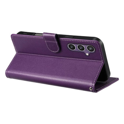 DF-012 For Samsung Galaxy S23 FE Case Litchi Texture Leather Wallet Stand Phone Cover