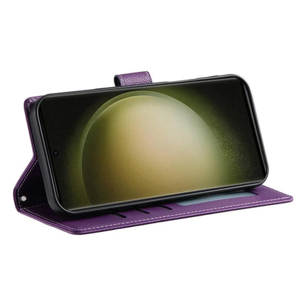DF-012 For Samsung Galaxy S23 FE Case Litchi Texture Leather Wallet Stand Phone Cover