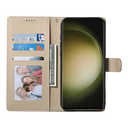DF-012 For Samsung Galaxy S23 FE Case Litchi Texture Leather Wallet Stand Phone Cover