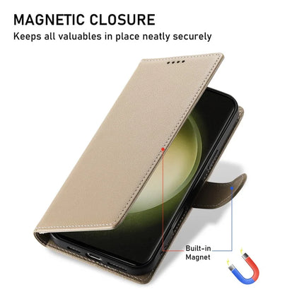 DF-012 For Samsung Galaxy S23 FE Case Litchi Texture Leather Wallet Stand Phone Cover