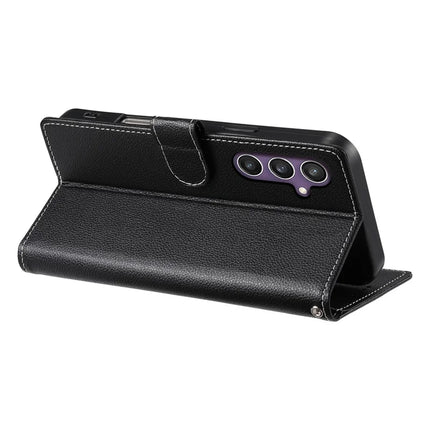 DF-012 For Samsung Galaxy S23 FE Case Litchi Texture Leather Wallet Stand Phone Cover