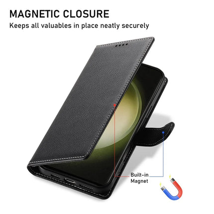 DF-012 For Samsung Galaxy S23 FE Case Litchi Texture Leather Wallet Stand Phone Cover