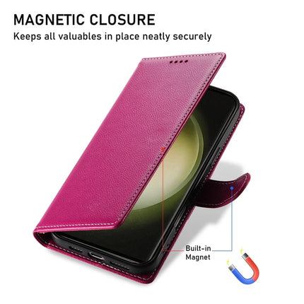DF-012 For Samsung Galaxy S23 FE Case Litchi Texture Leather Wallet Stand Phone Cover