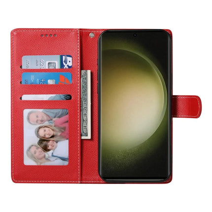 DF-012 For Samsung Galaxy S23 FE Case Litchi Texture Leather Wallet Stand Phone Cover