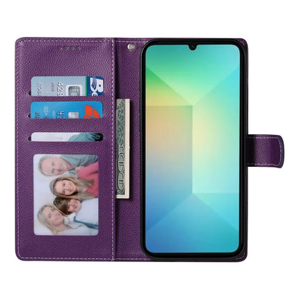 DF-012 For Samsung Galaxy A05 4G Case Litchi Texture Leather Wallet Stand Phone Cover