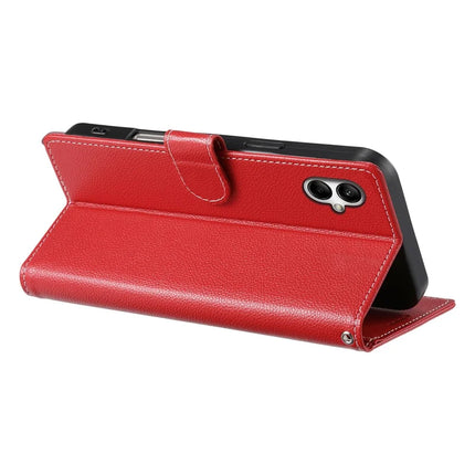 DF-012 For Samsung Galaxy A05 4G Case Litchi Texture Leather Wallet Stand Phone Cover