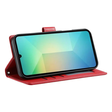 DF-012 For Samsung Galaxy A05 4G Case Litchi Texture Leather Wallet Stand Phone Cover