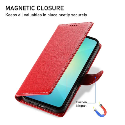 DF-012 For Samsung Galaxy A05 4G Case Litchi Texture Leather Wallet Stand Phone Cover