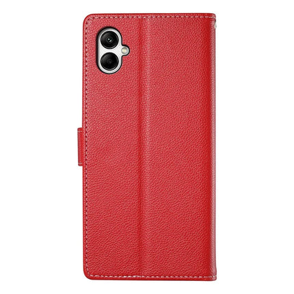 DF-012 For Samsung Galaxy A05 4G Case Litchi Texture Leather Wallet Stand Phone Cover