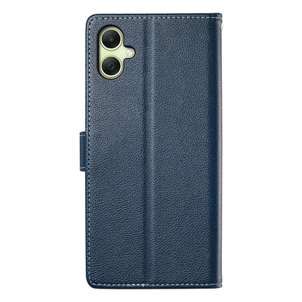 DF-012 For Samsung Galaxy A06 5G / A06 Case Litchi Texture Leather Magnetic Clasp Wallet Stand Phone Cover with Wrist Strap