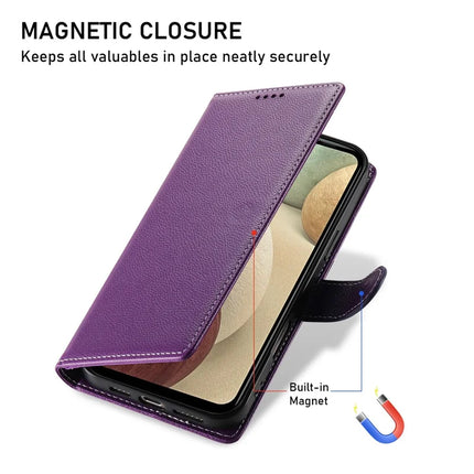 DF-012 For Samsung Galaxy A05s 4G Case Litchi Texture Leather Magnetic Clasp Wallet Stand Phone Cover with Wrist Strap