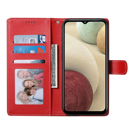 DF-012 For Samsung Galaxy A05s 4G Case Litchi Texture Leather Magnetic Clasp Wallet Stand Phone Cover with Wrist Strap