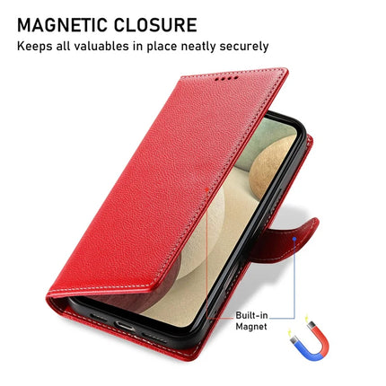 DF-012 For Samsung Galaxy A05s 4G Case Litchi Texture Leather Magnetic Clasp Wallet Stand Phone Cover with Wrist Strap