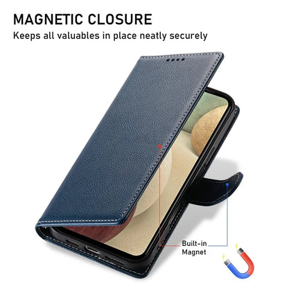 DF-012 For Samsung Galaxy A05s 4G Case Litchi Texture Leather Magnetic Clasp Wallet Stand Phone Cover with Wrist Strap