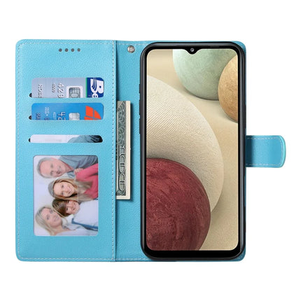 DF-012 For Samsung Galaxy A05s 4G Case Litchi Texture Leather Magnetic Clasp Wallet Stand Phone Cover with Wrist Strap