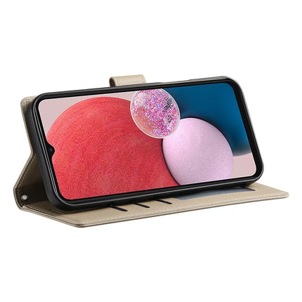 DF-012 For Samsung Galaxy A15 5G / A15 4G Case Litchi Texture Leather Magnetic Clasp Wallet Stand Phone Cover with Wrist Strap