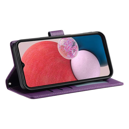 DF-012 For Samsung Galaxy A15 5G / A15 4G Case Litchi Texture Leather Magnetic Clasp Wallet Stand Phone Cover with Wrist Strap