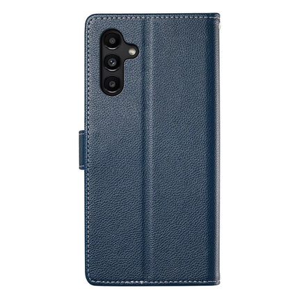 DF-012 For Samsung Galaxy A15 5G / A15 4G Case Litchi Texture Leather Magnetic Clasp Wallet Stand Phone Cover with Wrist Strap