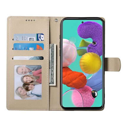DF-012 For Samsung Galaxy A24 4G (162.1 x 77.6 x 8.3mm) Case Litchi Texture Leather Magnetic Clasp Wallet Stand Phone Cover