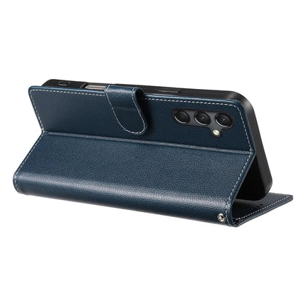 DF-012 For Samsung Galaxy A24 4G (162.1 x 77.6 x 8.3mm) Case Litchi Texture Leather Magnetic Clasp Wallet Stand Phone Cover