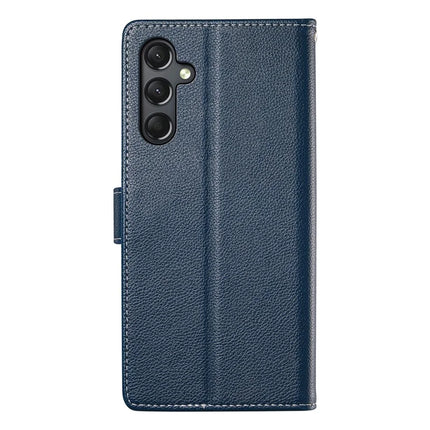DF-012 For Samsung Galaxy A24 4G (162.1 x 77.6 x 8.3mm) Case Litchi Texture Leather Magnetic Clasp Wallet Stand Phone Cover