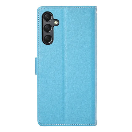 DF-012 For Samsung Galaxy A24 4G (162.1 x 77.6 x 8.3mm) Case Litchi Texture Leather Magnetic Clasp Wallet Stand Phone Cover