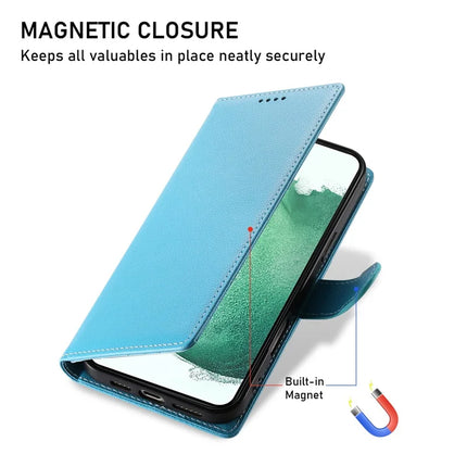 DF-012 For Samsung Galaxy A25 5G (Global) (161.0 x 76.5 x 8.3mm) Case Litchi Texture Leather Wallet Stand Phone Cover