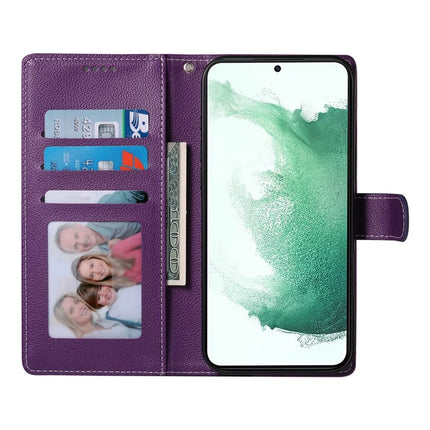 DF-012 For Samsung Galaxy A25 5G (Global) (161.0 x 76.5 x 8.3mm) Case Litchi Texture Leather Wallet Stand Phone Cover