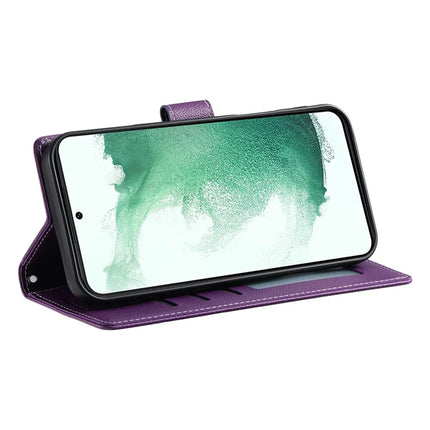 DF-012 For Samsung Galaxy A25 5G (Global) (161.0 x 76.5 x 8.3mm) Case Litchi Texture Leather Wallet Stand Phone Cover