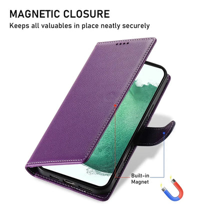 DF-012 For Samsung Galaxy A25 5G (Global) (161.0 x 76.5 x 8.3mm) Case Litchi Texture Leather Wallet Stand Phone Cover