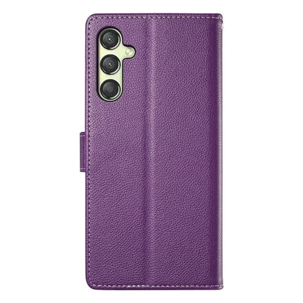 DF-012 For Samsung Galaxy A25 5G (Global) (161.0 x 76.5 x 8.3mm) Case Litchi Texture Leather Wallet Stand Phone Cover