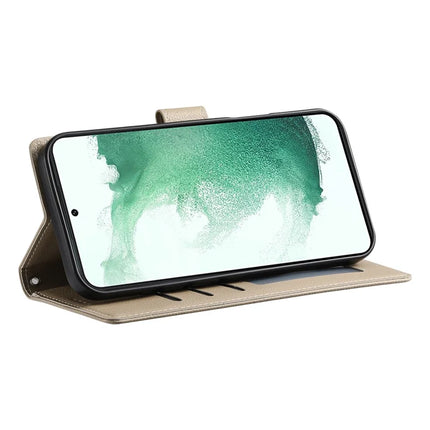 DF-012 For Samsung Galaxy A25 5G (Global) (161.0 x 76.5 x 8.3mm) Case Litchi Texture Leather Wallet Stand Phone Cover