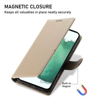 DF-012 For Samsung Galaxy A25 5G (Global) (161.0 x 76.5 x 8.3mm) Case Litchi Texture Leather Wallet Stand Phone Cover