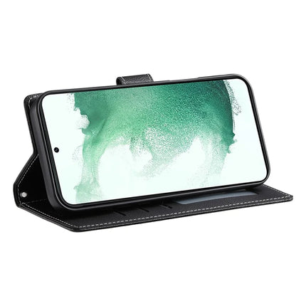 DF-012 For Samsung Galaxy A25 5G (Global) (161.0 x 76.5 x 8.3mm) Case Litchi Texture Leather Wallet Stand Phone Cover