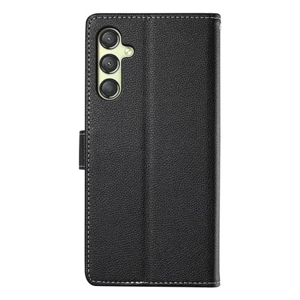 DF-012 For Samsung Galaxy A25 5G (Global) (161.0 x 76.5 x 8.3mm) Case Litchi Texture Leather Wallet Stand Phone Cover