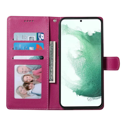 DF-012 For Samsung Galaxy A25 5G (Global) (161.0 x 76.5 x 8.3mm) Case Litchi Texture Leather Wallet Stand Phone Cover