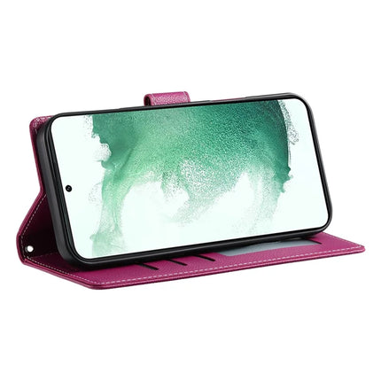 DF-012 For Samsung Galaxy A25 5G (Global) (161.0 x 76.5 x 8.3mm) Case Litchi Texture Leather Wallet Stand Phone Cover