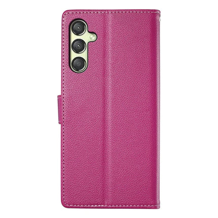 DF-012 For Samsung Galaxy A25 5G (Global) (161.0 x 76.5 x 8.3mm) Case Litchi Texture Leather Wallet Stand Phone Cover