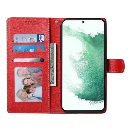 DF-012 For Samsung Galaxy A25 5G (Global) (161.0 x 76.5 x 8.3mm) Case Litchi Texture Leather Wallet Stand Phone Cover