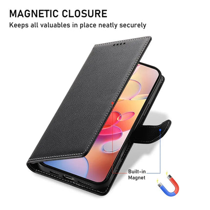 DF-012 For Samsung Galaxy A16 5G / A16 4G Case Litchi Texture Leather Magnetic Clasp Wallet Stand Phone Cover