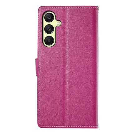 DF-012 For Samsung Galaxy A16 5G / A16 4G Case Litchi Texture Leather Magnetic Clasp Wallet Stand Phone Cover
