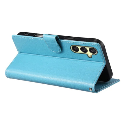 DF-012 For Samsung Galaxy A16 5G / A16 4G Case Litchi Texture Leather Magnetic Clasp Wallet Stand Phone Cover
