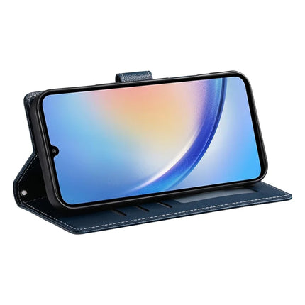 DF-012 For Samsung Galaxy A34 5G Case Litchi Texture Leather Magnetic Clasp Wallet Stand Phone Cover