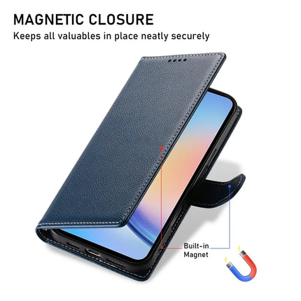 DF-012 For Samsung Galaxy A34 5G Case Litchi Texture Leather Magnetic Clasp Wallet Stand Phone Cover