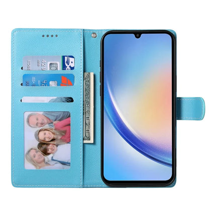 DF-012 For Samsung Galaxy A34 5G Case Litchi Texture Leather Magnetic Clasp Wallet Stand Phone Cover