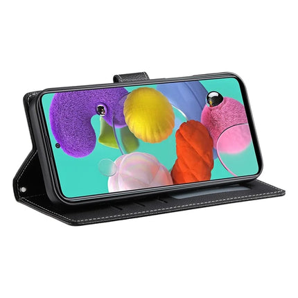 DF-012 For Samsung Galaxy A35 5G Case Litchi Texture Leather Magnetic Clasp Wallet Stand Phone Cover