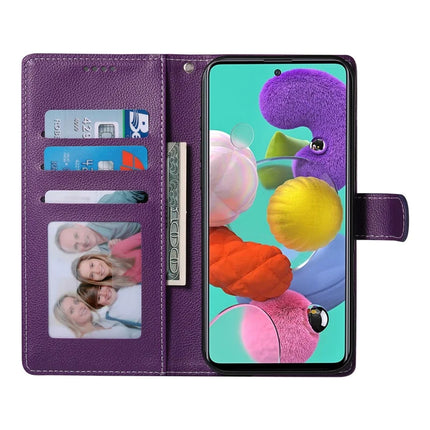DF-012 For Samsung Galaxy A35 5G Case Litchi Texture Leather Magnetic Clasp Wallet Stand Phone Cover