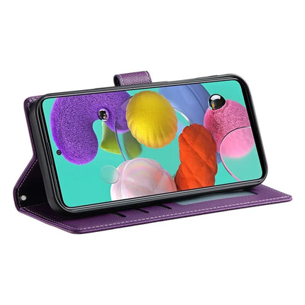 DF-012 For Samsung Galaxy A35 5G Case Litchi Texture Leather Magnetic Clasp Wallet Stand Phone Cover
