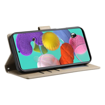 DF-012 For Samsung Galaxy A35 5G Case Litchi Texture Leather Magnetic Clasp Wallet Stand Phone Cover